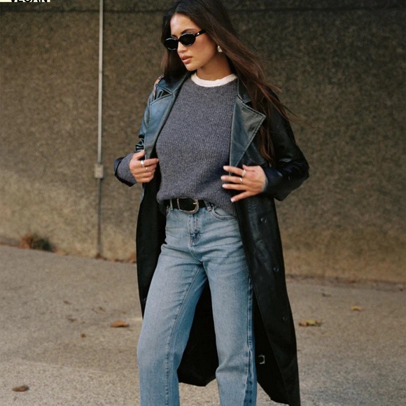 Princess Polly Mid-Long Length Leather Jacket - Picture 3 of 7